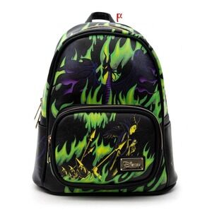 StoryBook Disney Sleeping Beauty Maleficent Dragon Green Flames Mini Backpack